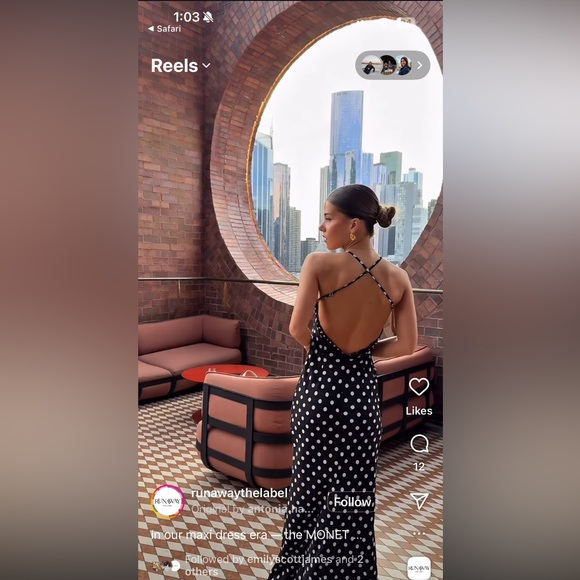 Runaway the Label Black and White Polka Dot Maxi Dress Valentines Day Dress S - Picture 2 of 16